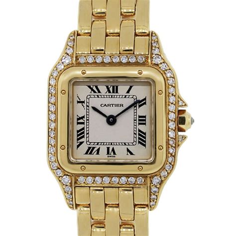 cartier panthere gold gebraucht|Cartier Panthere diamond bezel.